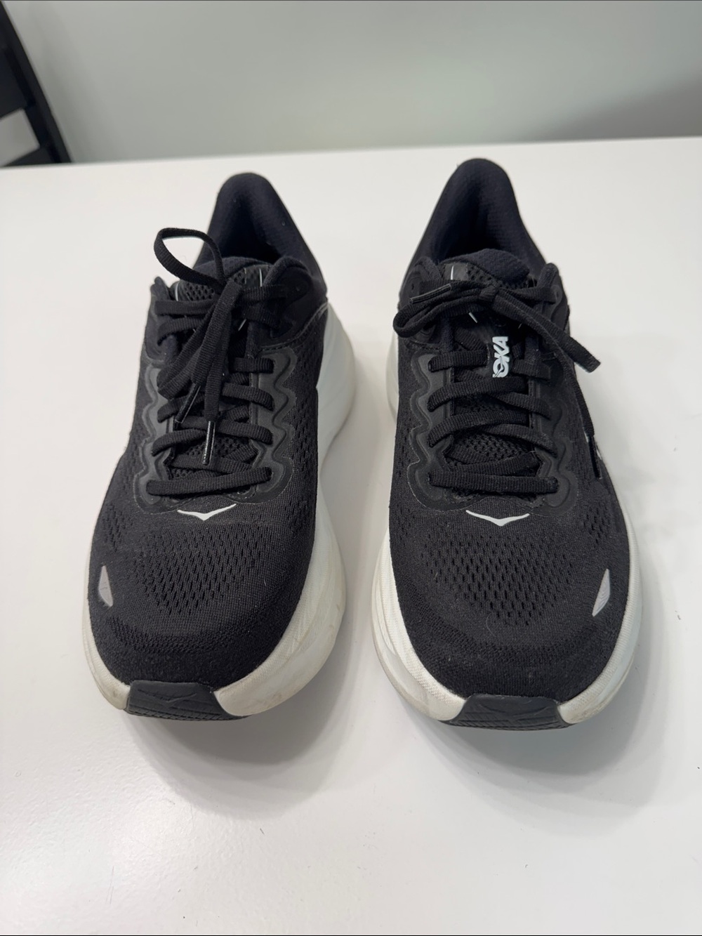 Hoka Bondi 9 Black and White Women's Athletic Trainers